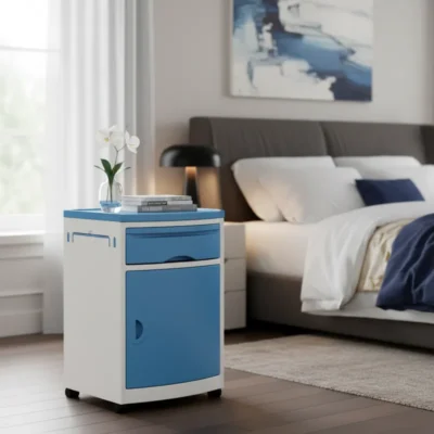 Velador Clínico con Ruedas DMORE KY-B1 con Repisa Interior y Cuelga Toallas